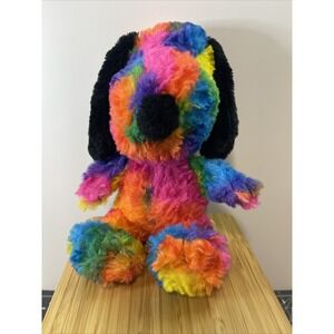 Fiesta Peanuts Gang Snoopy Dog 9" Plush Stuffed Animal Toy Neon Tie Dye Pup